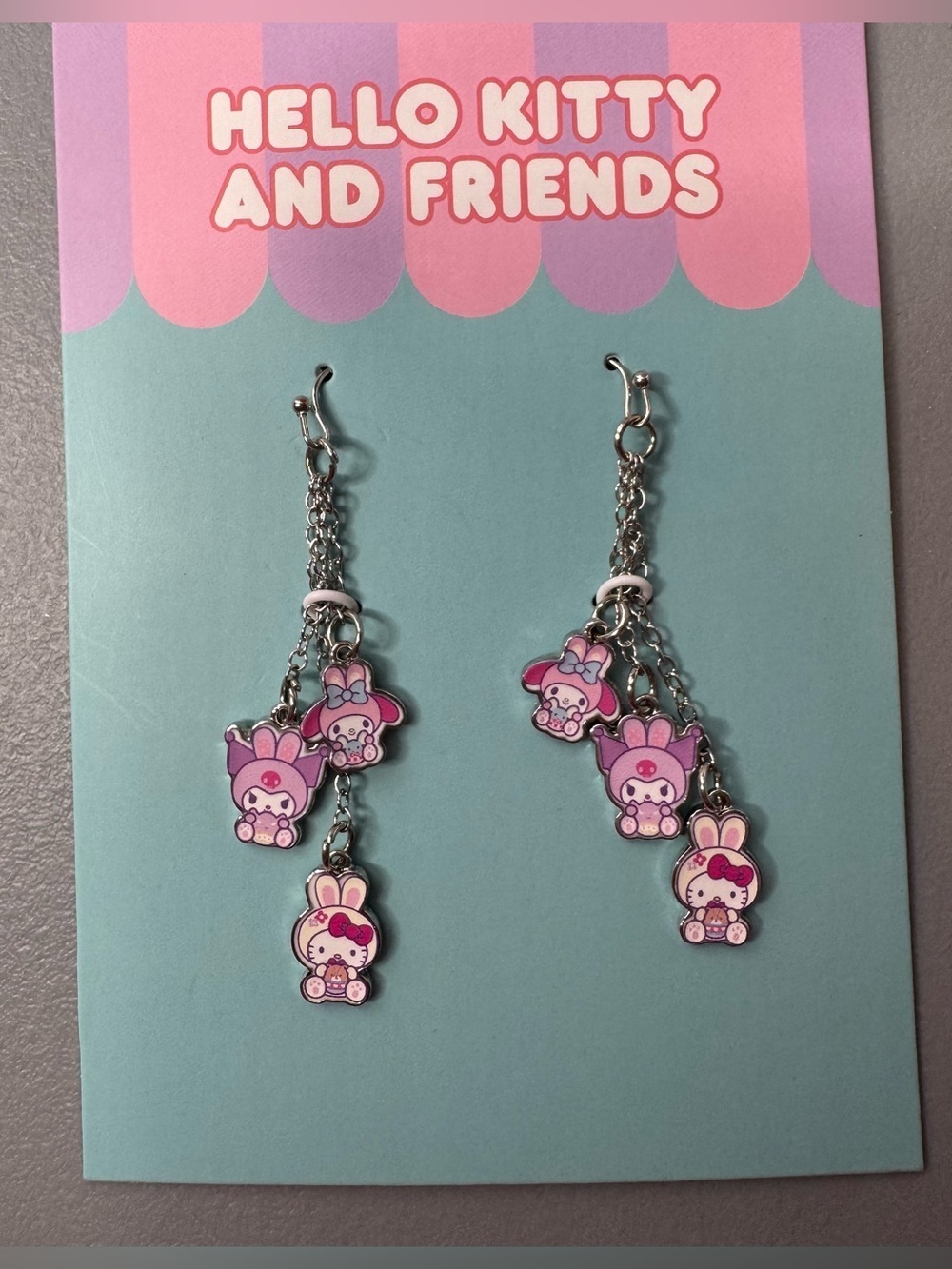 Hello Kitty and friends my melody cinnamoroll fable silver tone earrings hello k